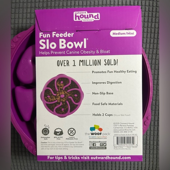 Dog Outward Hound Slo-Bowl Fun Feeder - Picture 2 of 2